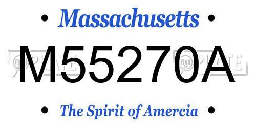 M55270A Massachusetts License Plate