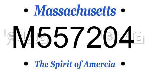 M557204 Massachusetts License Plate
