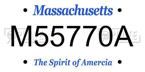 M55770A Massachusetts License Plate