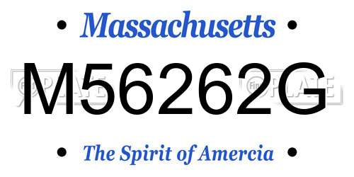 M56262G Massachusetts License Plate