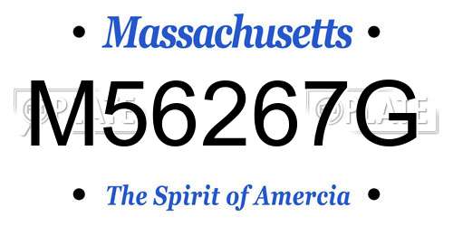 M56267G Massachusetts License Plate