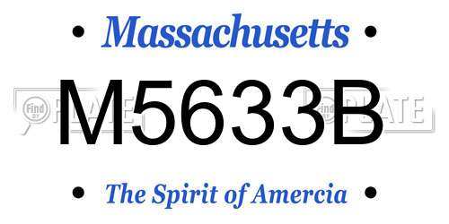M5633B Massachusetts License Plate