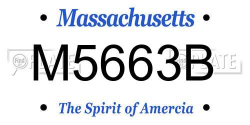 M5663B Massachusetts License Plate