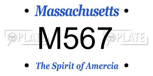 M567 Massachusetts License Plate