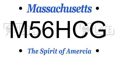 M56HCG Massachusetts License Plate