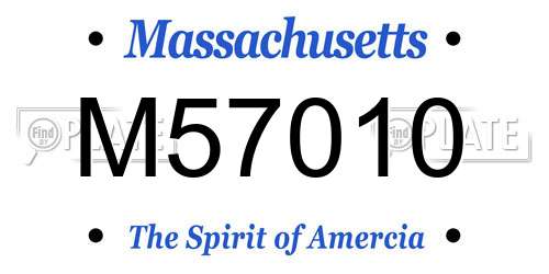 M57010 Massachusetts License Plate