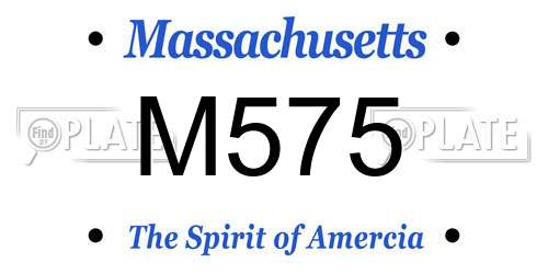 M575 Massachusetts License Plate