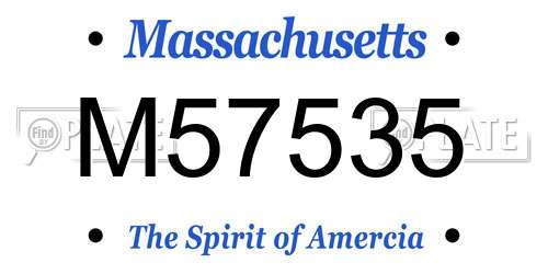 M57535 Massachusetts License Plate