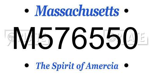M576550 Massachusetts License Plate