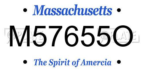 M57655O Massachusetts License Plate