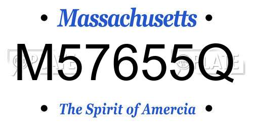 M57655Q Massachusetts License Plate
