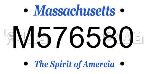 M576580 Massachusetts License Plate