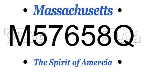 M57658Q Massachusetts License Plate