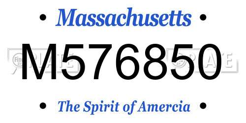 M576850 Massachusetts License Plate