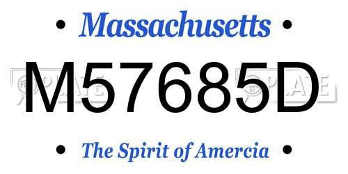 M57685D Massachusetts License Plate
