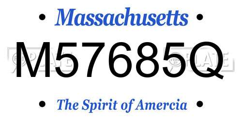 M57685Q Massachusetts License Plate