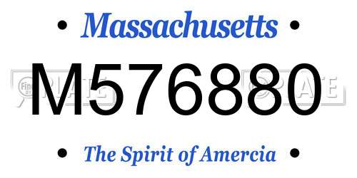 M576880 Massachusetts License Plate