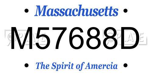 M57688D Massachusetts License Plate