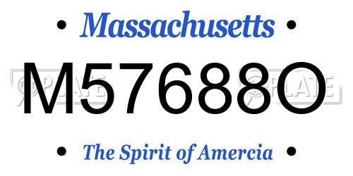 M57688O Massachusetts License Plate