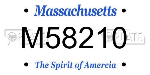 M58210 Massachusetts License Plate