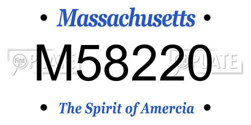 M58220 Massachusetts License Plate