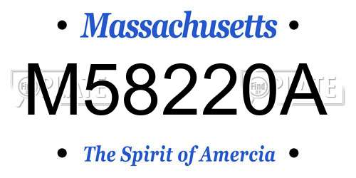 M58220A Massachusetts License Plate