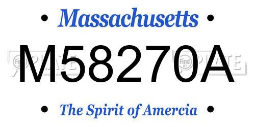 M58270A Massachusetts License Plate
