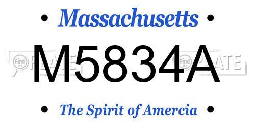 M5834A Massachusetts License Plate