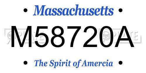 M58720A Massachusetts License Plate
