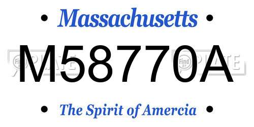 M58770A Massachusetts License Plate