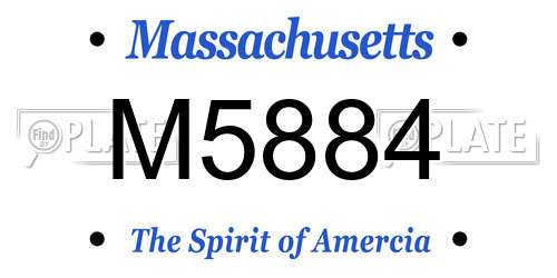 M5884 Massachusetts License Plate