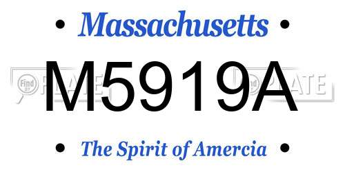 M5919A Massachusetts License Plate