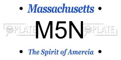 M5N Massachusetts License Plate