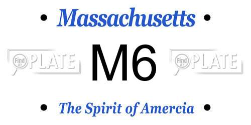 M6 Massachusetts License Plate