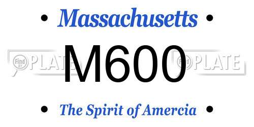 M600 Massachusetts License Plate