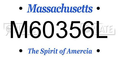 M60356L Massachusetts License Plate
