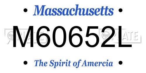 M60652L Massachusetts License Plate