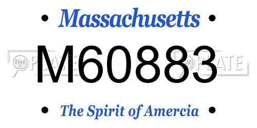 M60883 Massachusetts License Plate