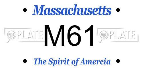 M61 Massachusetts License Plate