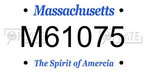 M61075 Massachusetts License Plate