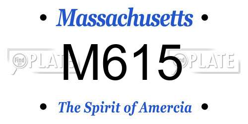 M615 Massachusetts License Plate