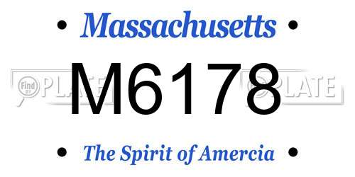 M6178 Massachusetts License Plate