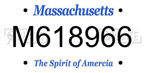 M618966 Massachusetts License Plate