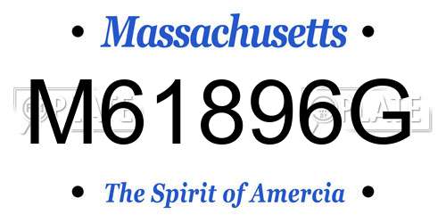 M61896G Massachusetts License Plate