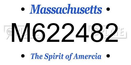 M622482 Massachusetts License Plate