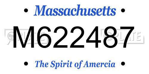 M622487 Massachusetts License Plate