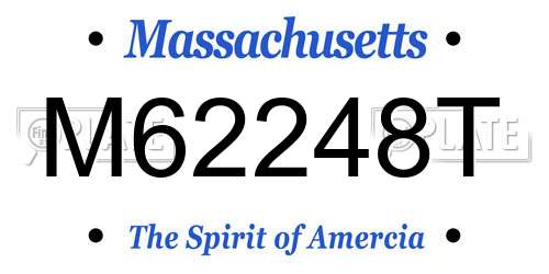 M62248T Massachusetts License Plate