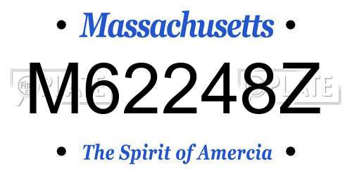 M62248Z Massachusetts License Plate