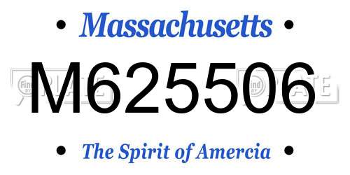 M625506 Massachusetts License Plate