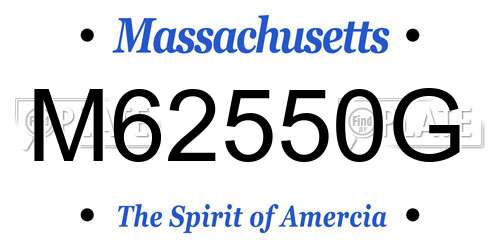 M62550G Massachusetts License Plate